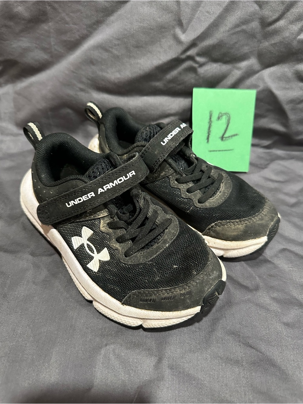 Under Armour Kids Black and White Athletic Sneakers